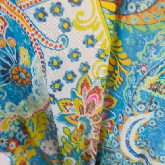 Lauren Ralph Lauren Size L Cover Up Carnivale Paisley Mesh Tunic Drop Waist - Picture 5 of 9